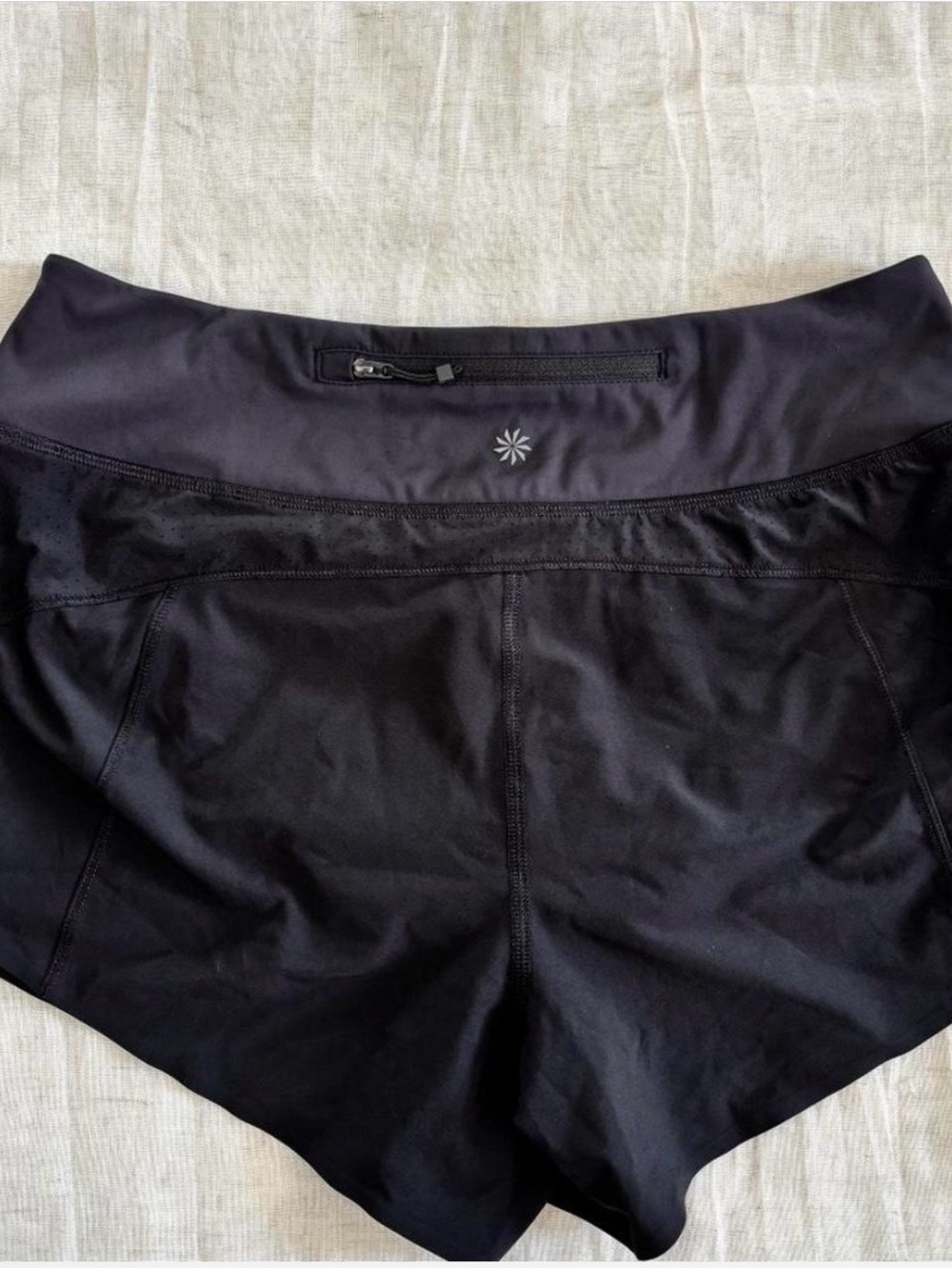 Athleta Women's Black Running Shorts with Zipper Pocket